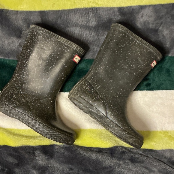 Hunter Sparkling Black Rain Boots - Picture 2 of 6